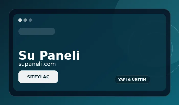 Su Paneli marka sitesi tanıtım görseli