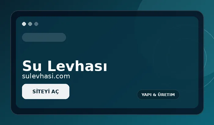 Su Levhası marka sitesi tanıtım görseli
