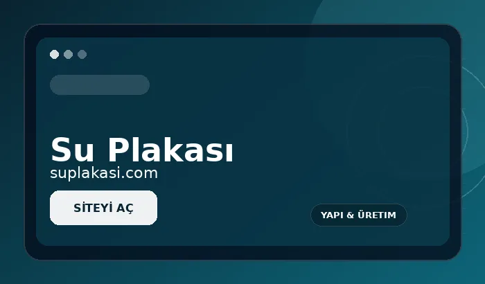 Su Plakası marka sitesi tanıtım görseli